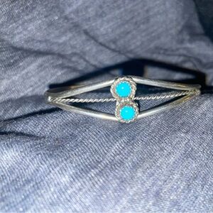 sterling Silver Cuff with Turquoise Accents